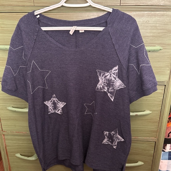 Cato Navy Star Print Top - Picture 1 of 8